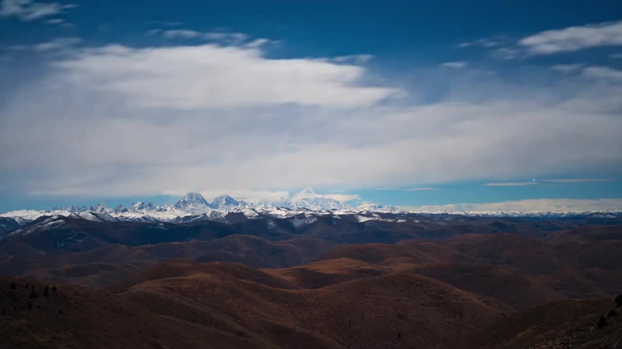 贡嘎雪山延时素材视频素材