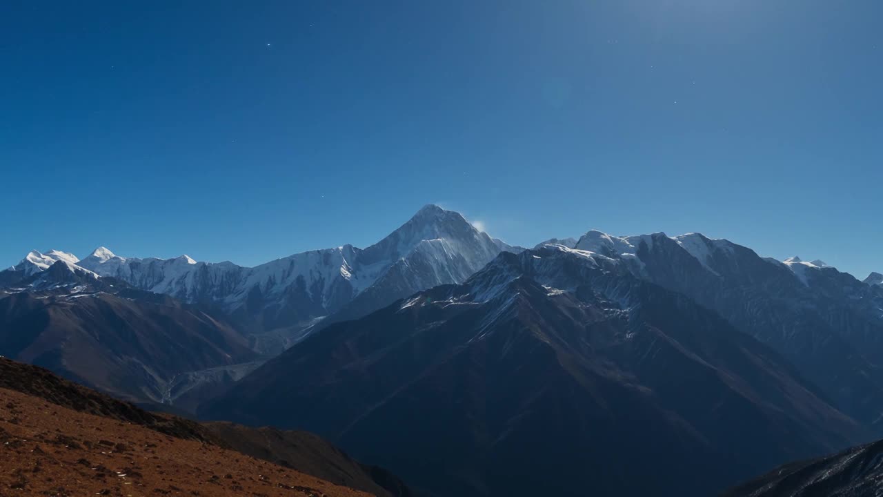 贡嘎雪山延时素材视频素材