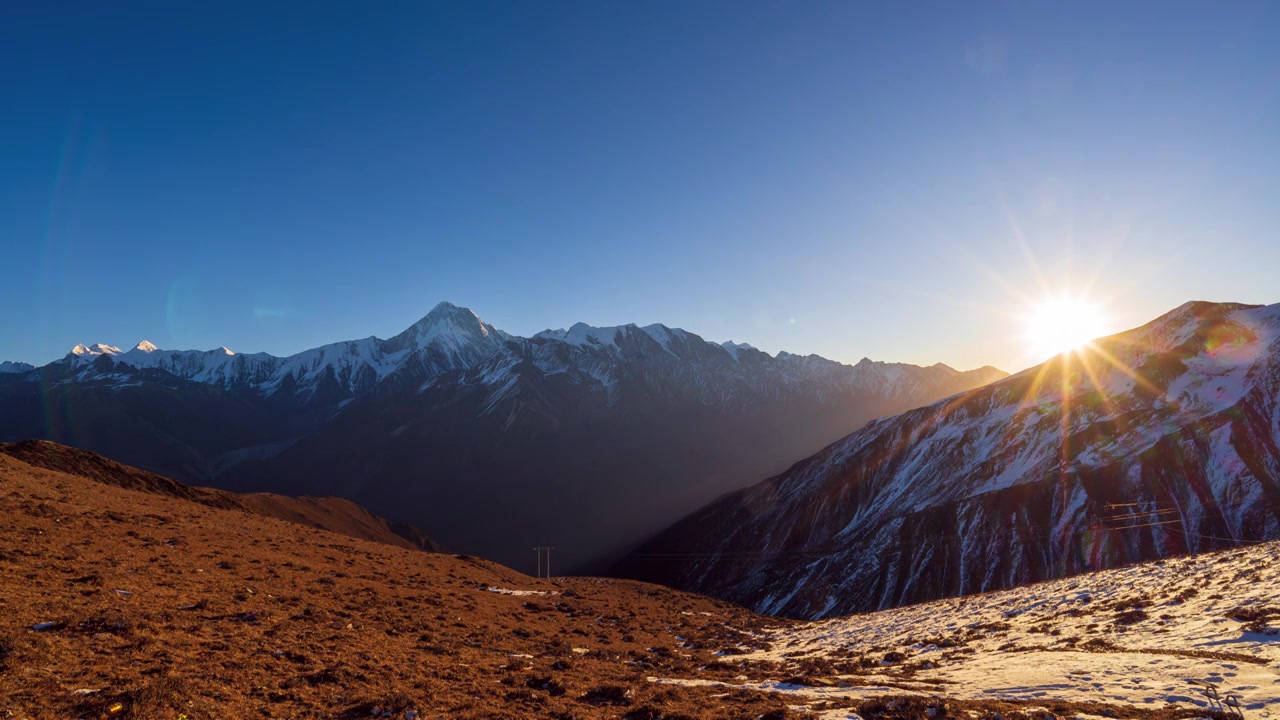 贡嘎雪山延时素材视频素材