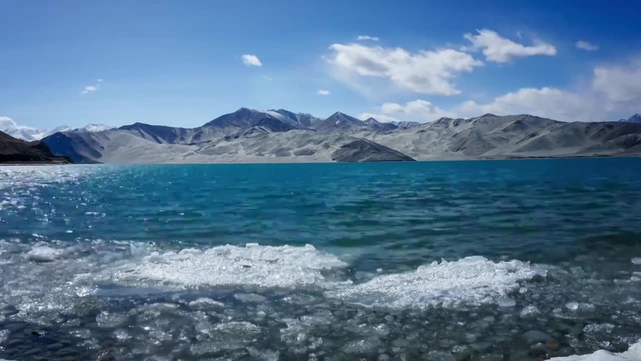 新疆喀什白沙湖风光视频素材