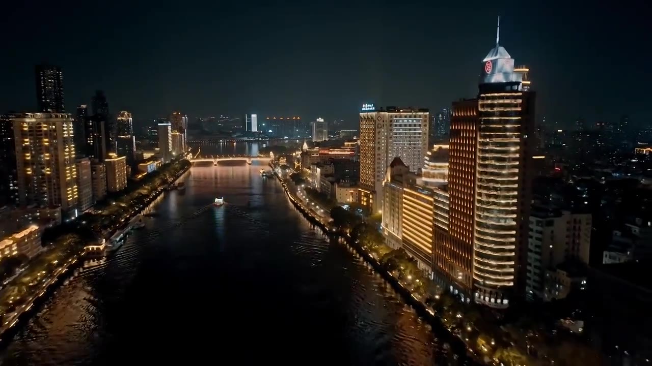 广州粤海关夜景视频素材