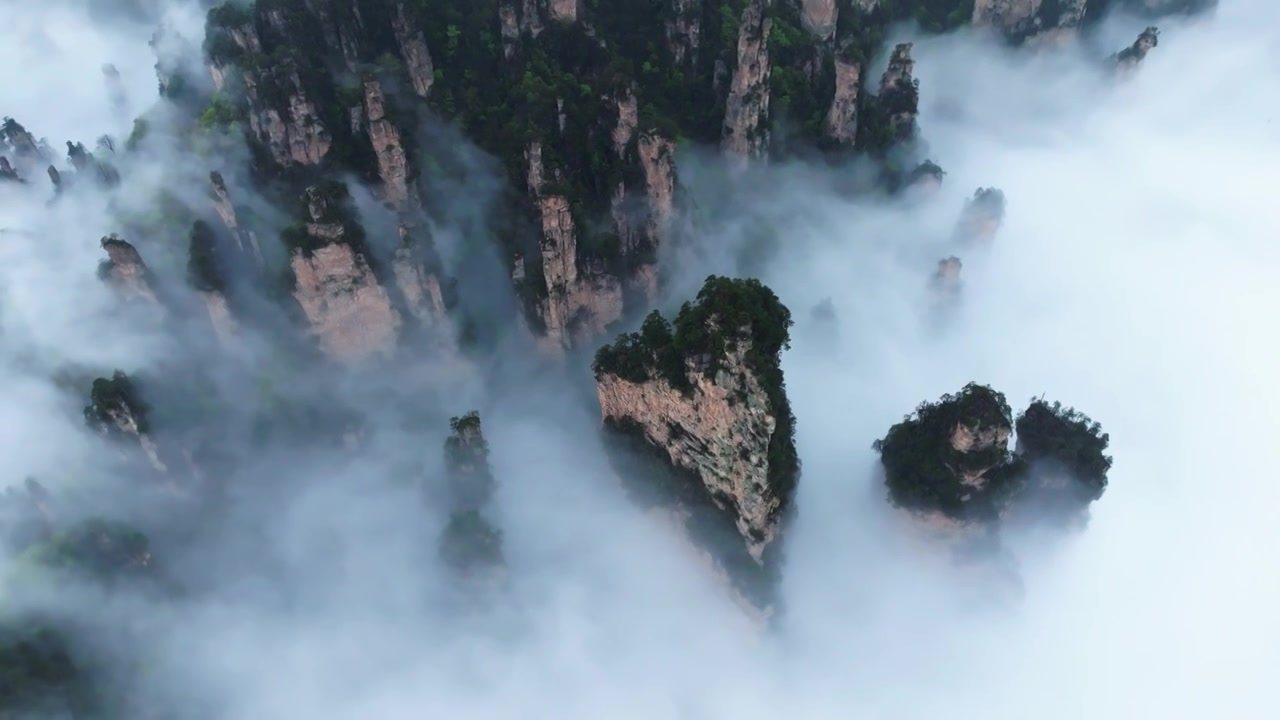 张家界 武陵源 天子山 云海 航拍4k视频素材