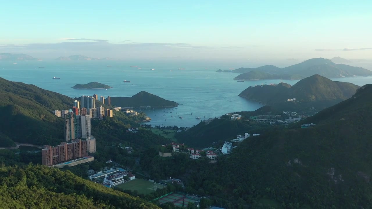 香港维多利亚港航拍视频素材