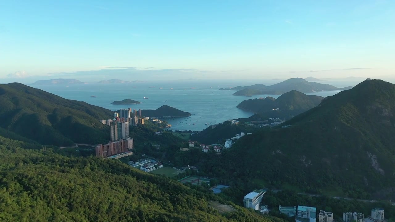 香港维多利亚港航拍视频下载