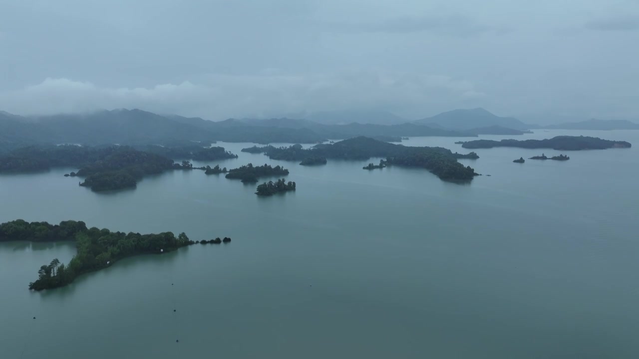 河源市万绿湖航拍视频素材