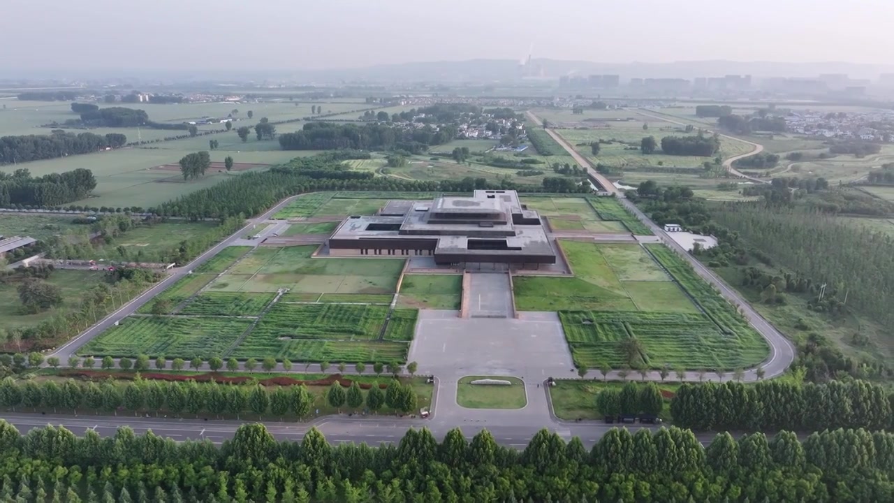 洛阳偃师二里头夏都遗址博物馆航拍视频素材