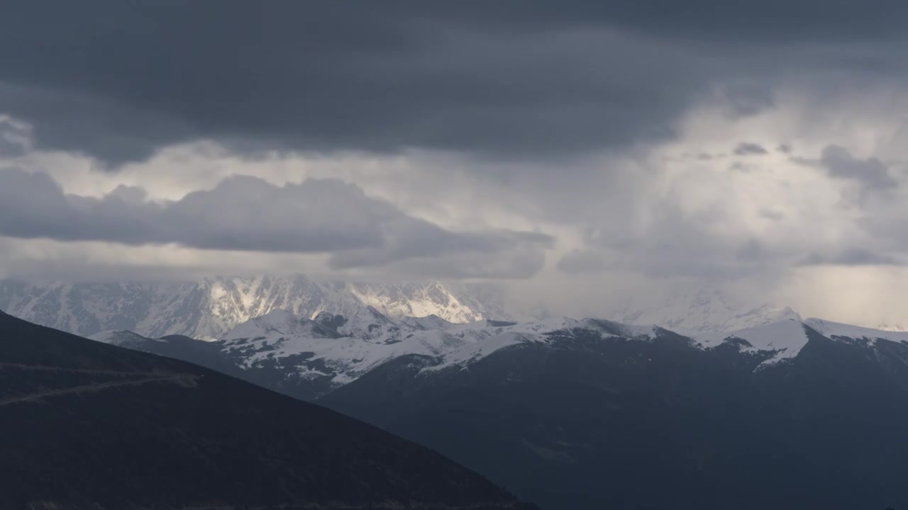 雪山延时视频素材