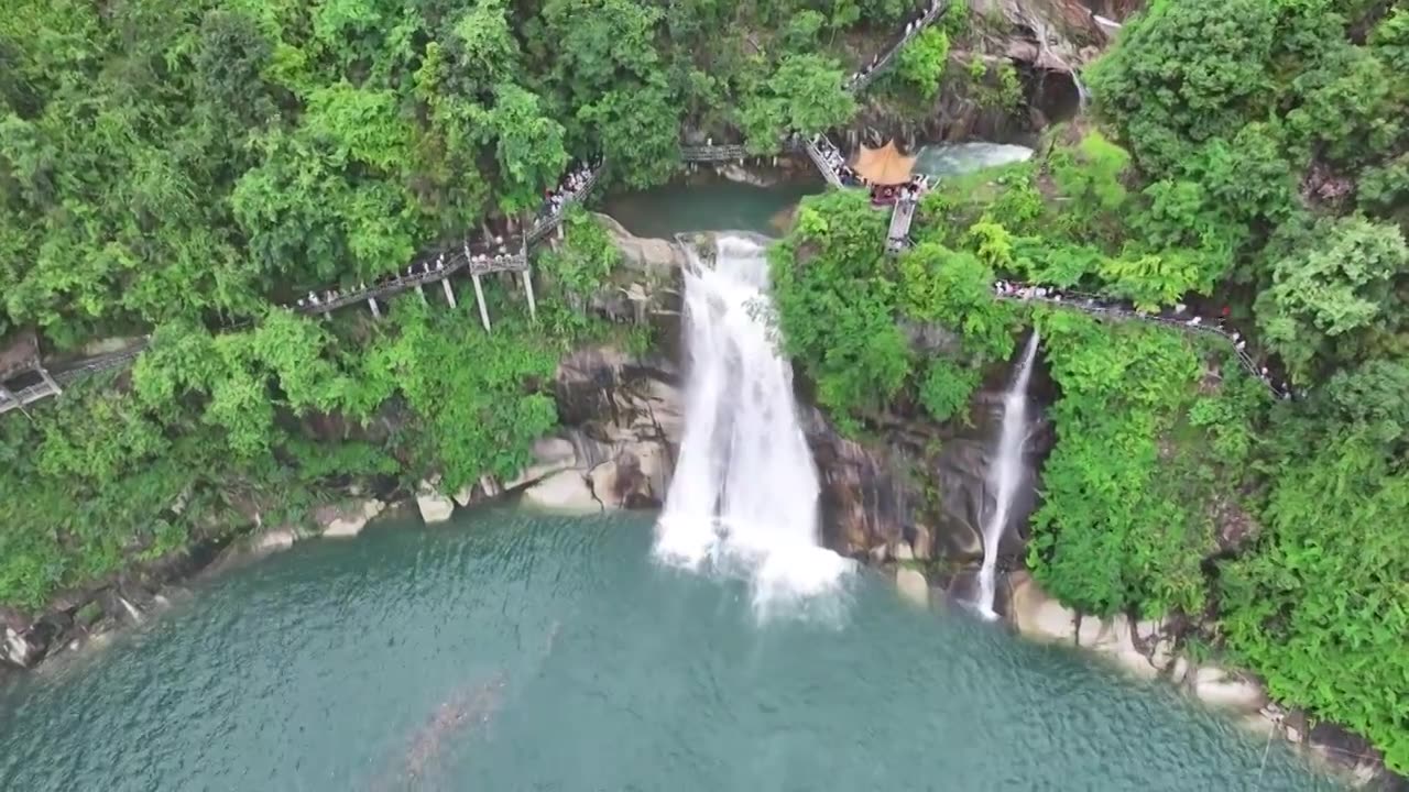 湖南郴州东江湖龙景峡谷瀑布视频素材