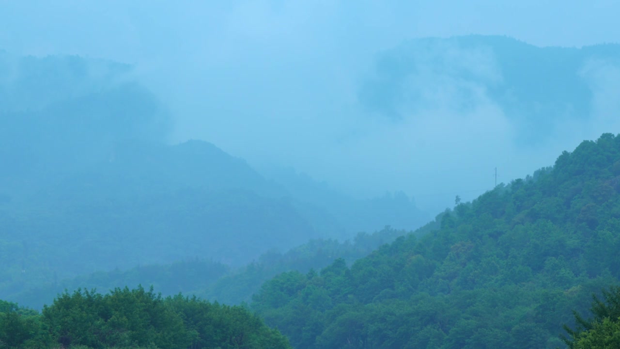 浙江温州山清水秀依山傍水溪流云海秘境世外桃源视频素材