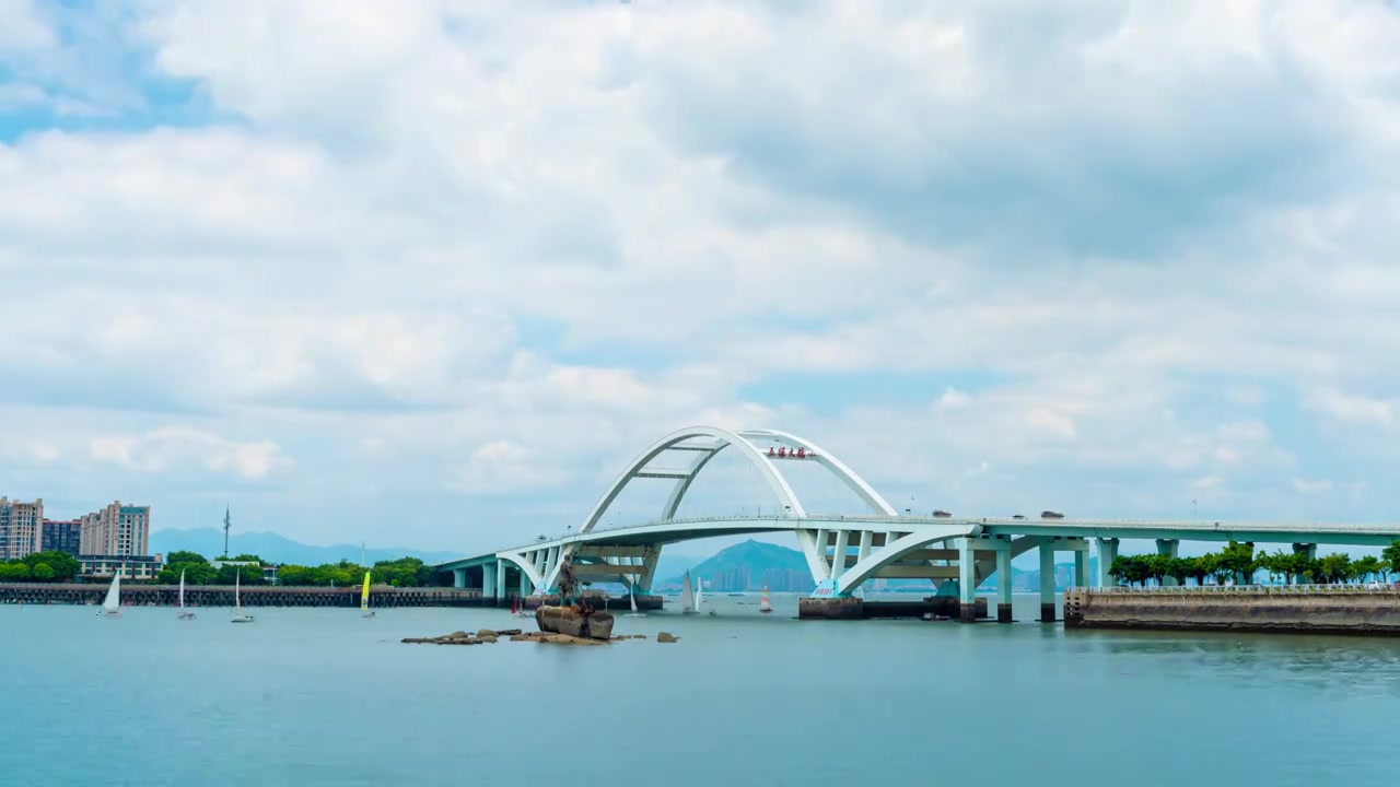 福建厦门五缘湾延时摄影视频素材