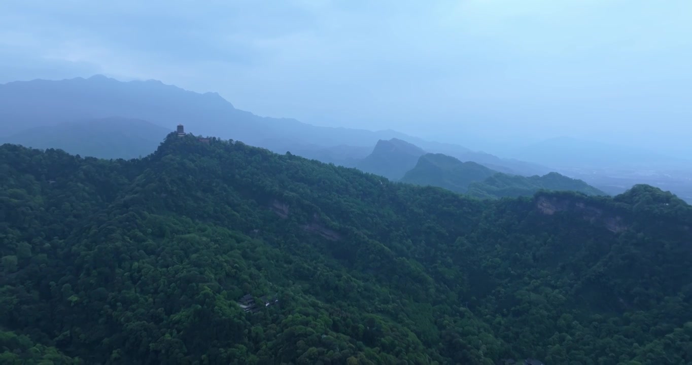 青城山老君阁航拍视频素材