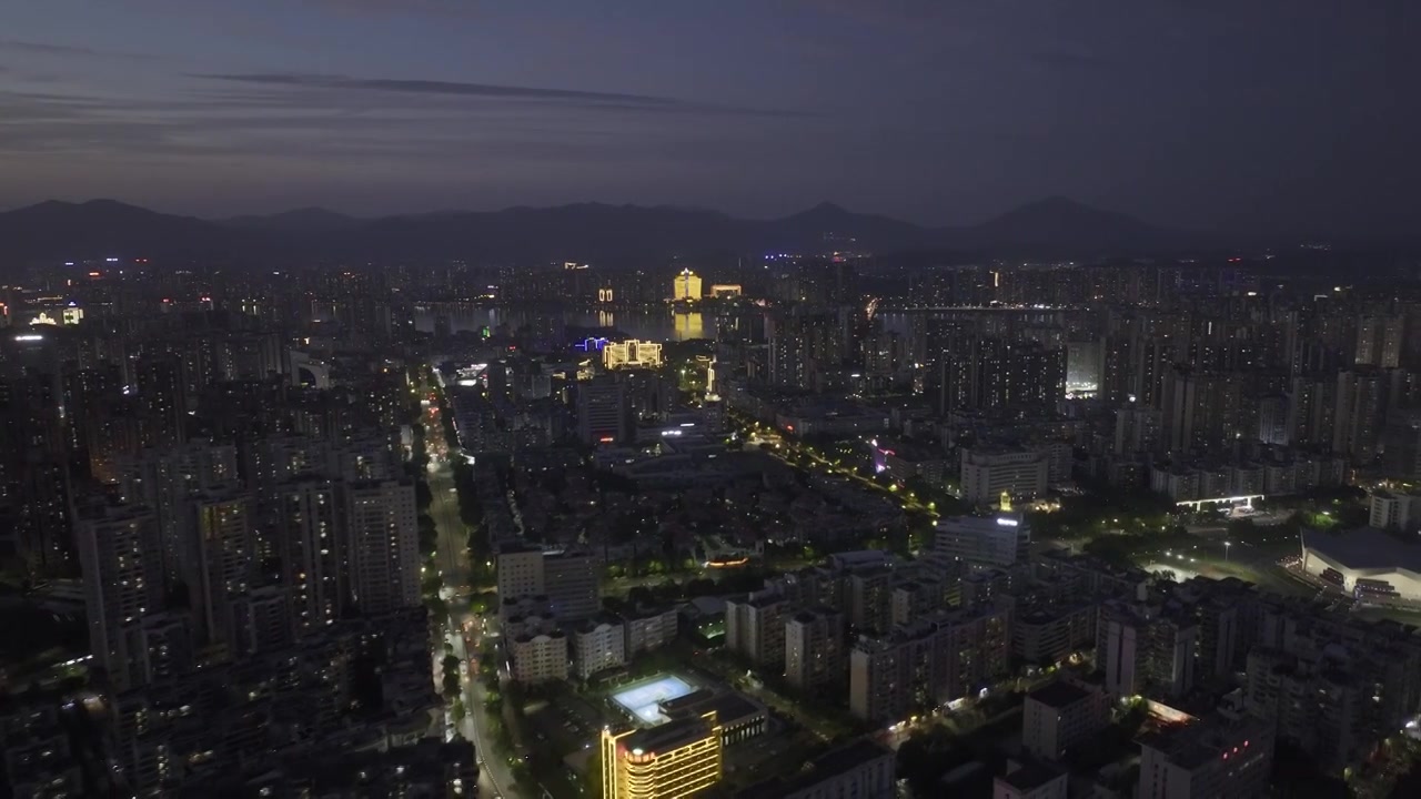 航拍清远市清城区夜景视频素材