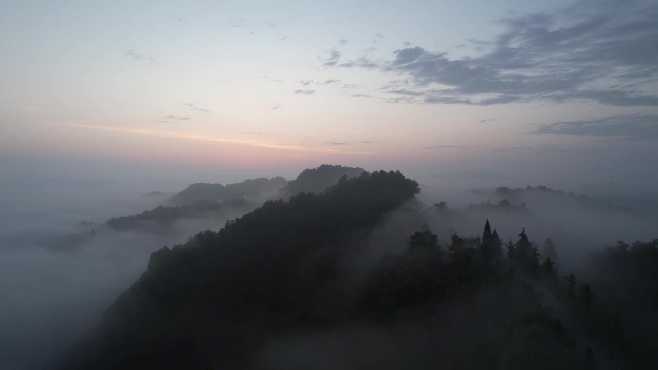 航拍云雾缭绕的贵州贵阳云山茶海视频下载