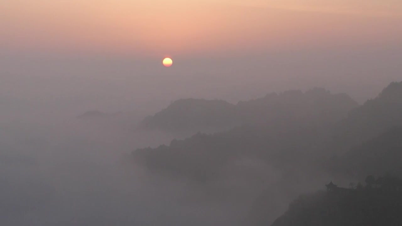 航拍云雾缭绕的贵州贵阳云山茶海视频素材