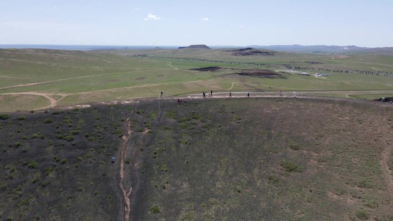 【4k航拍】内蒙古乌兰哈达火山地质公园视频素材