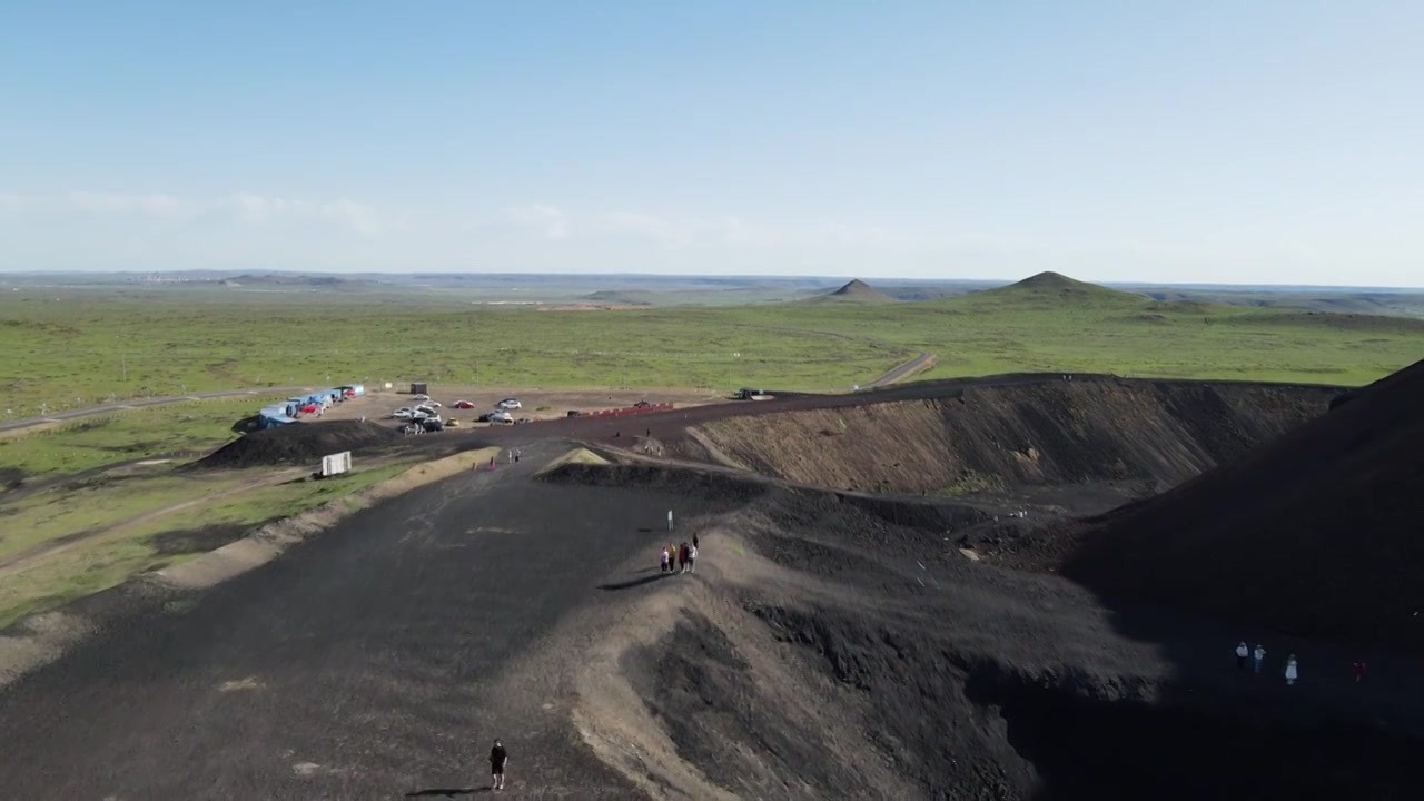 【4k航拍】内蒙古乌兰哈达火山地质公园视频素材