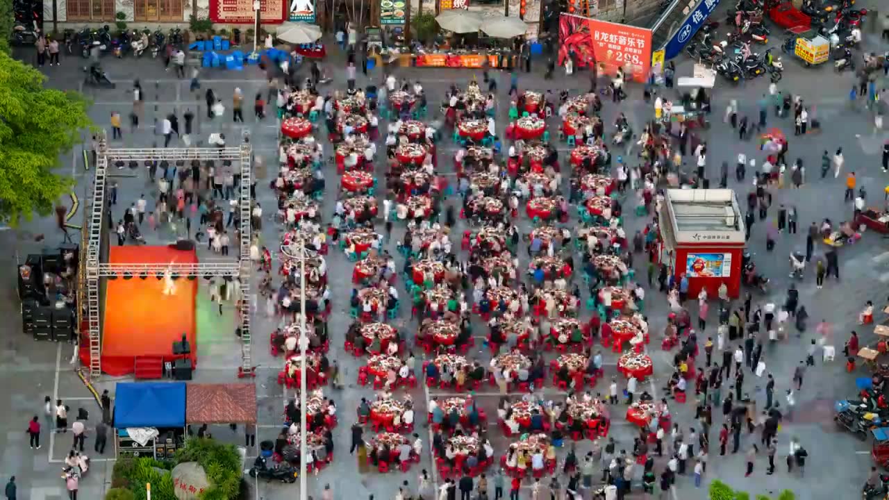 重庆市荣昌区第二届千人龙虾节举办视频素材