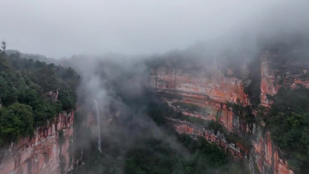 江津四面山土地岩景区延时航拍视频素材