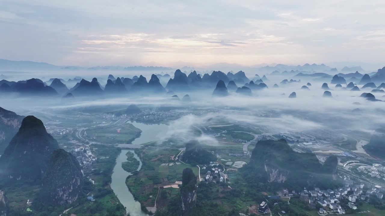 水墨桂林中国山水宣传片美丽的乡村桂林视频素材