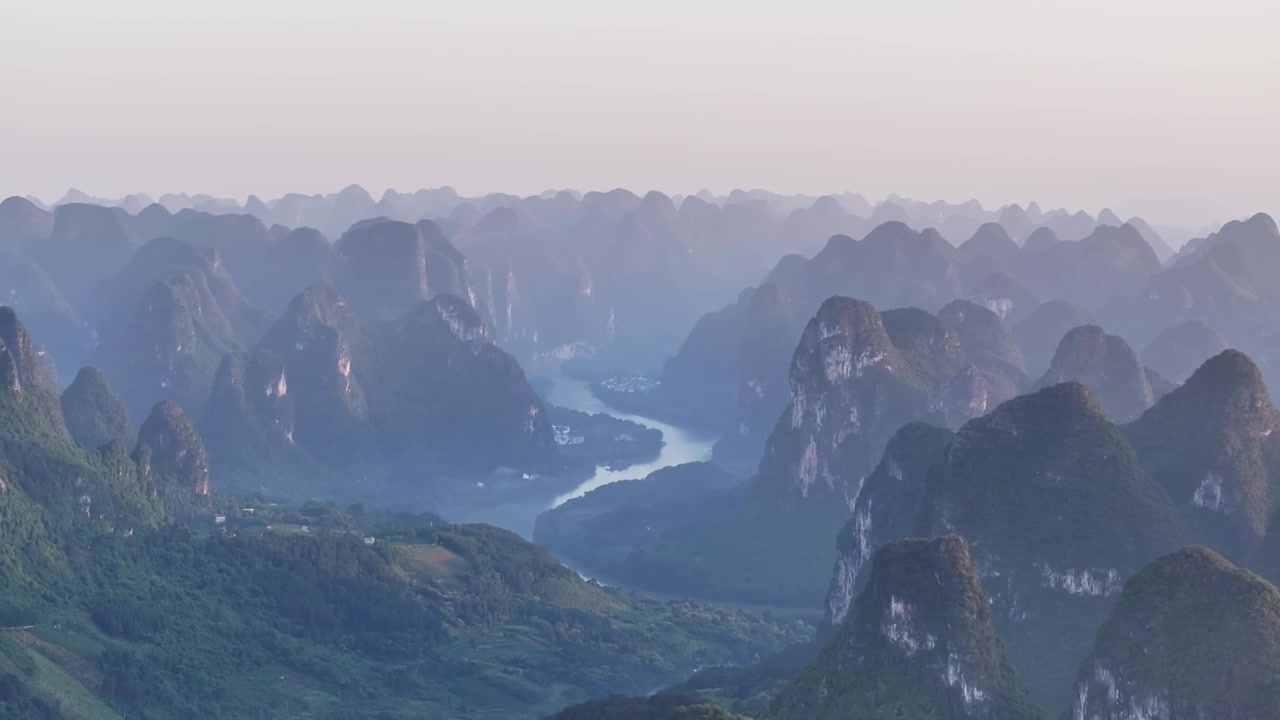 航拍漓江山水视频素材