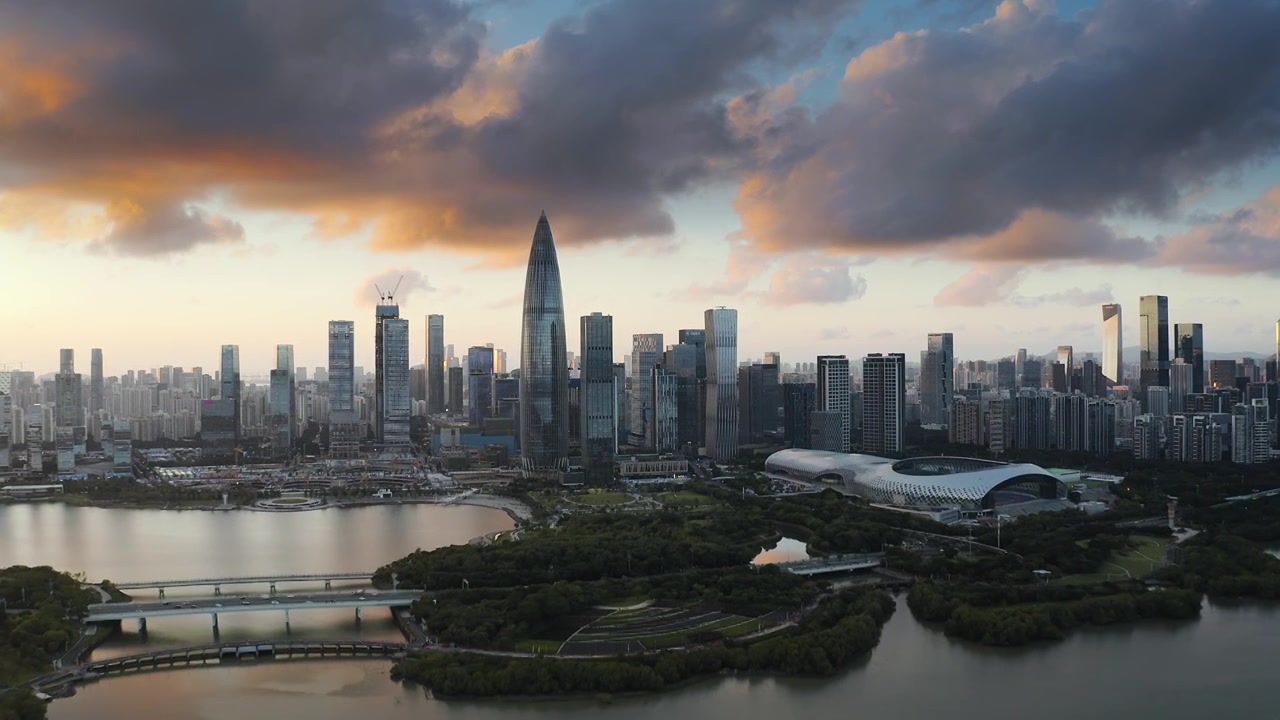 深圳后海地标航拍视频素材