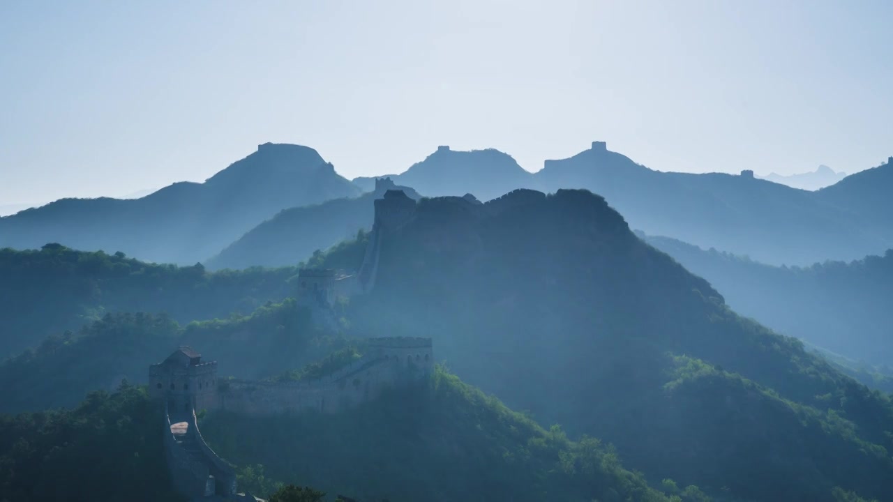 中国传统文化水墨丹青长城视频素材