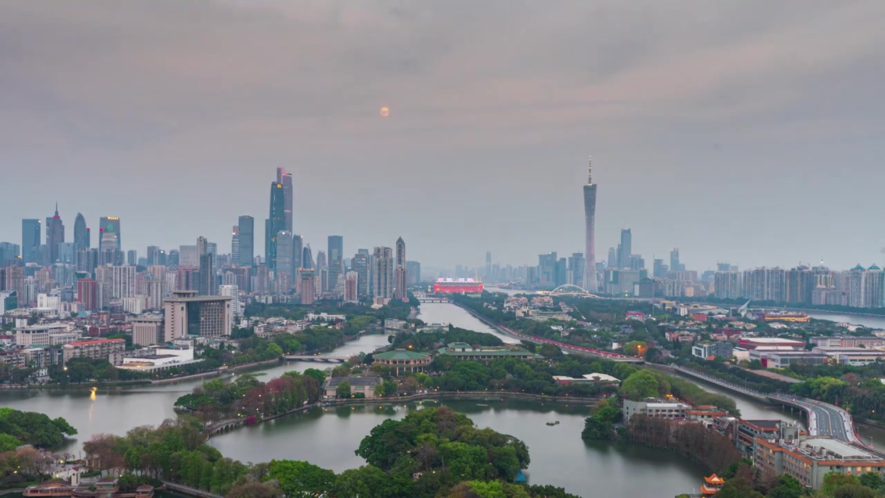 广州珠江新城夜景视频素材