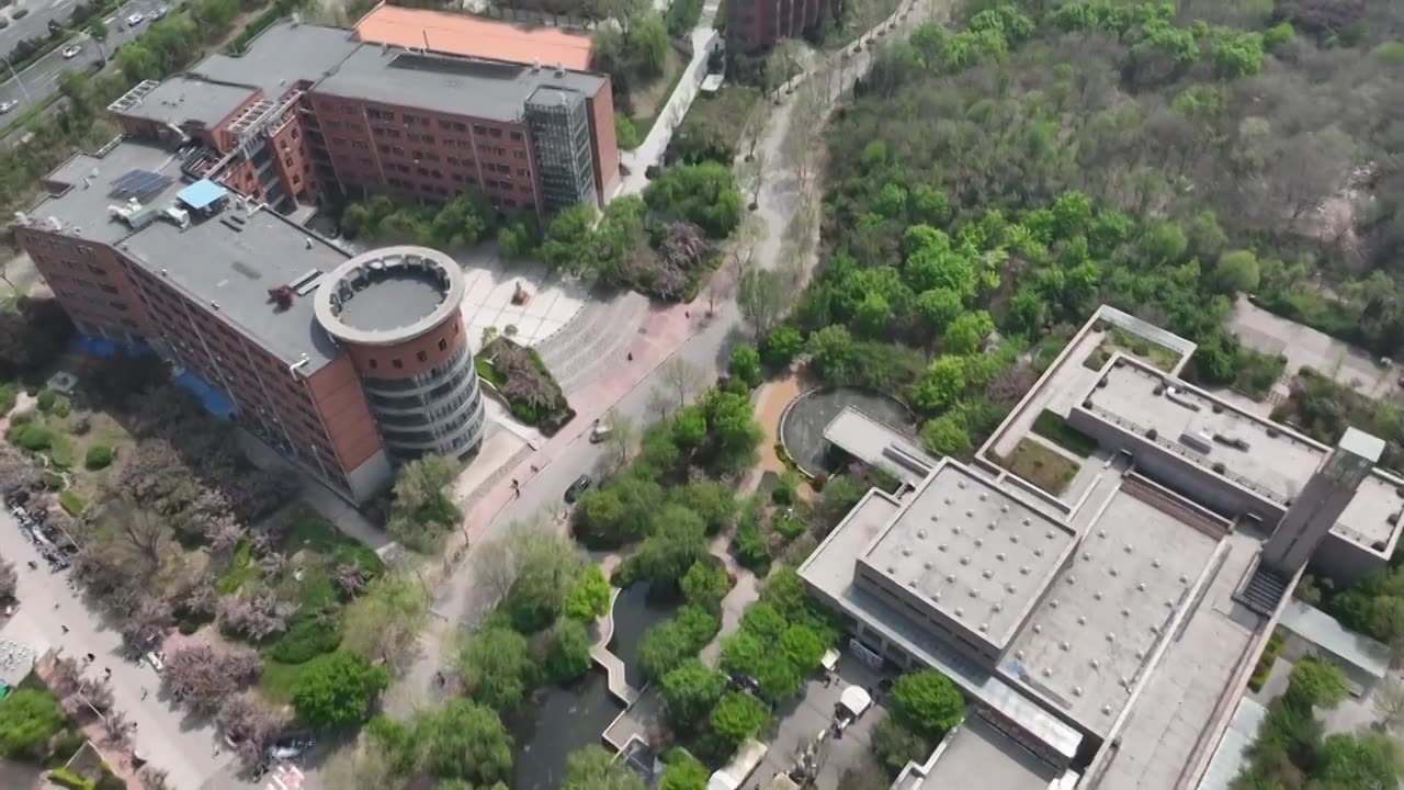 山东建筑大学校园航拍视频素材