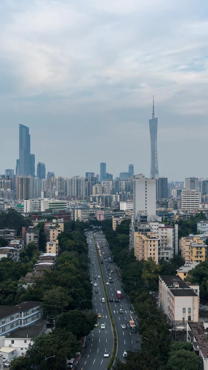 广州地标建筑日转夜延时视频素材