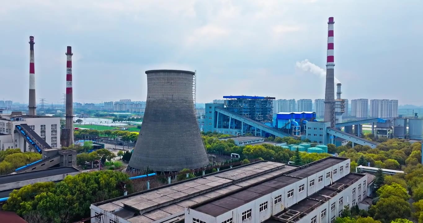 热电厂建筑设备景观视频素材