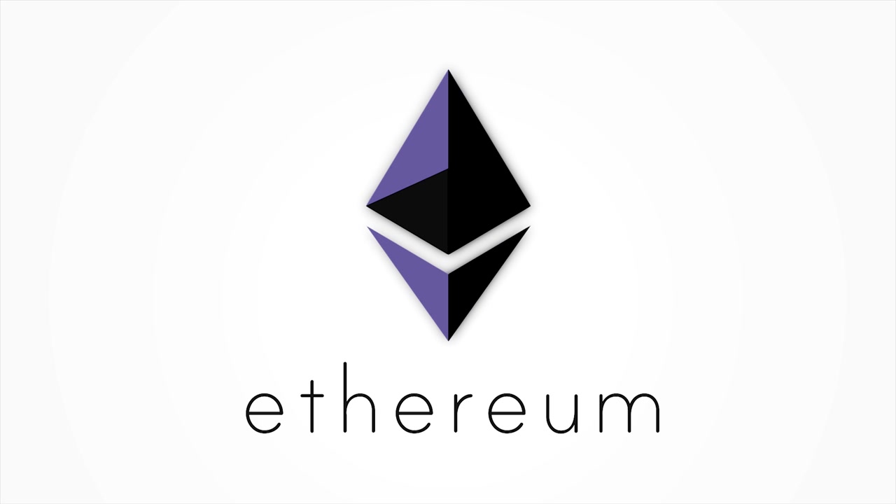 发光粒子的加密货币以太坊。背景3 d。Etherium视频素材