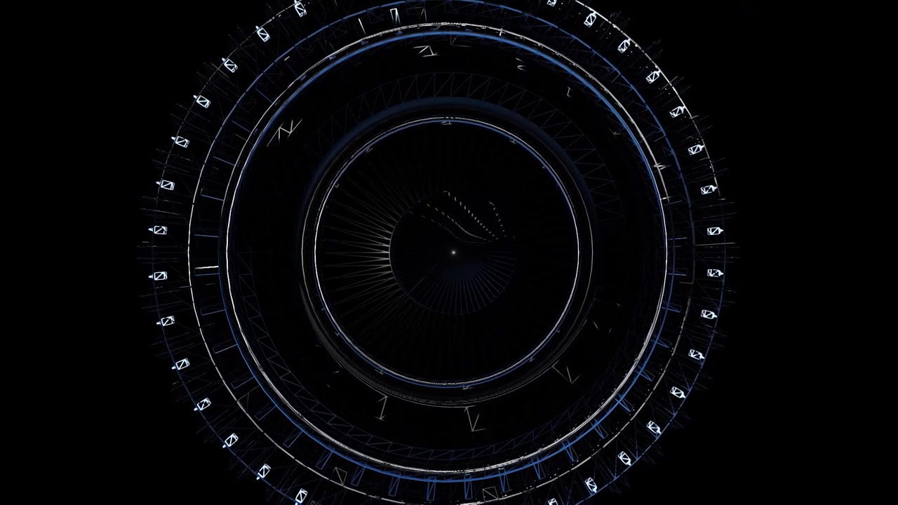抽象技术圈动画。未来科技概念视频素材