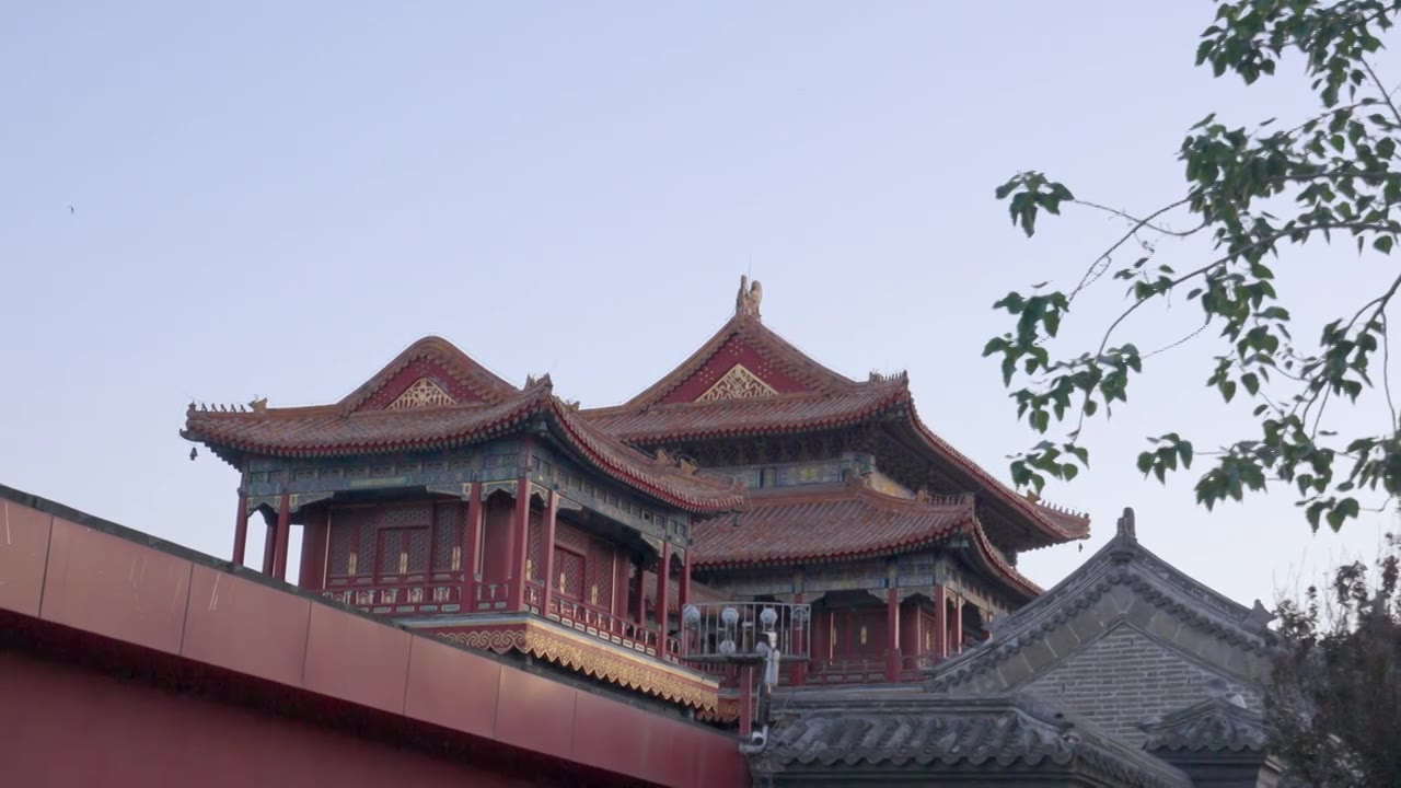 北京雍和宫，古代建筑，亭台楼阁，牌楼，4K移动拍摄视频下载