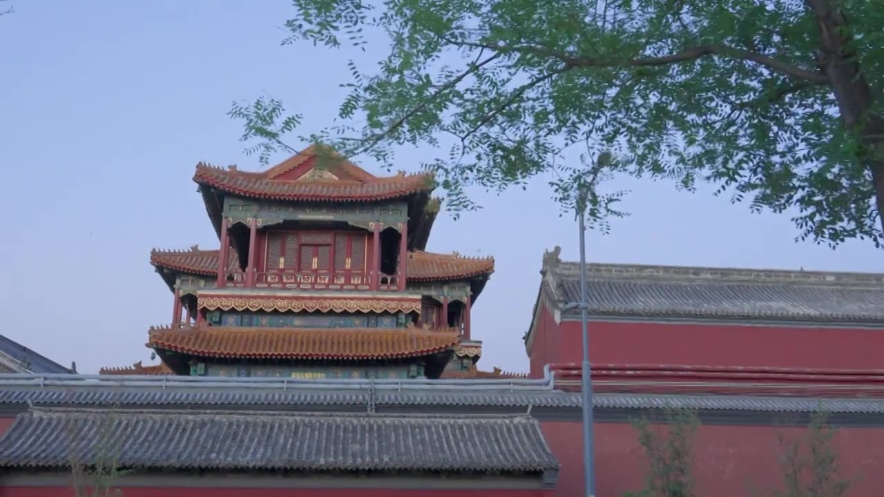 北京雍和宫，古代建筑，亭台楼阁，牌楼，4K移动拍摄视频下载