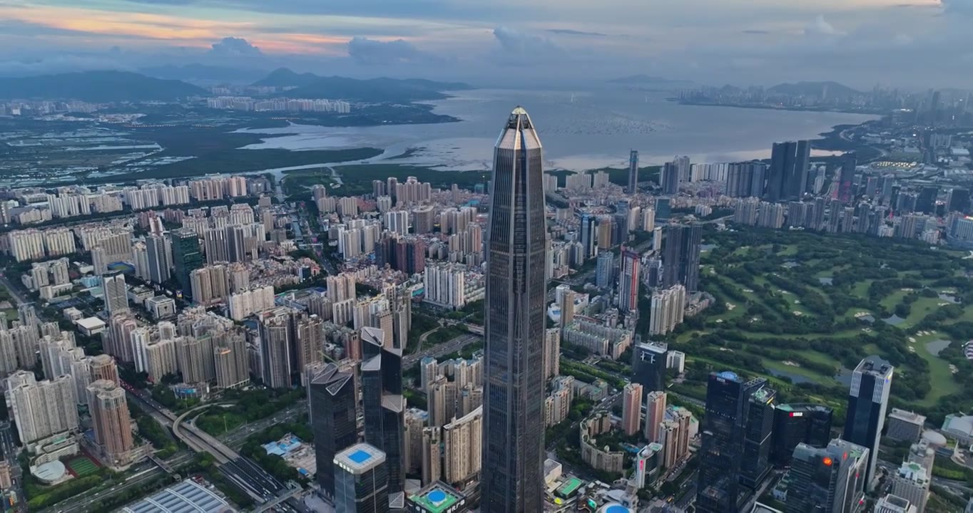 深圳福田CBD大湾区平安大厦航拍视频素材