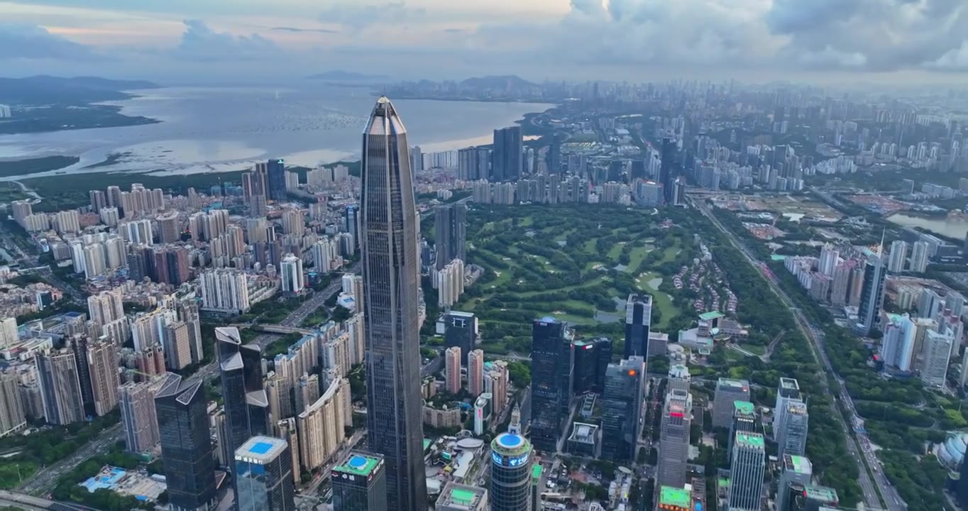 深圳福田CBD大湾区平安大厦航拍视频素材