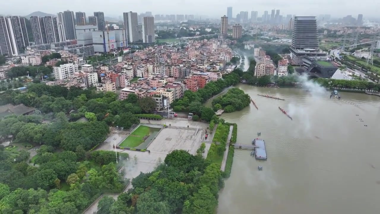 中国广东省广州市黄埔区庙头景视频素材