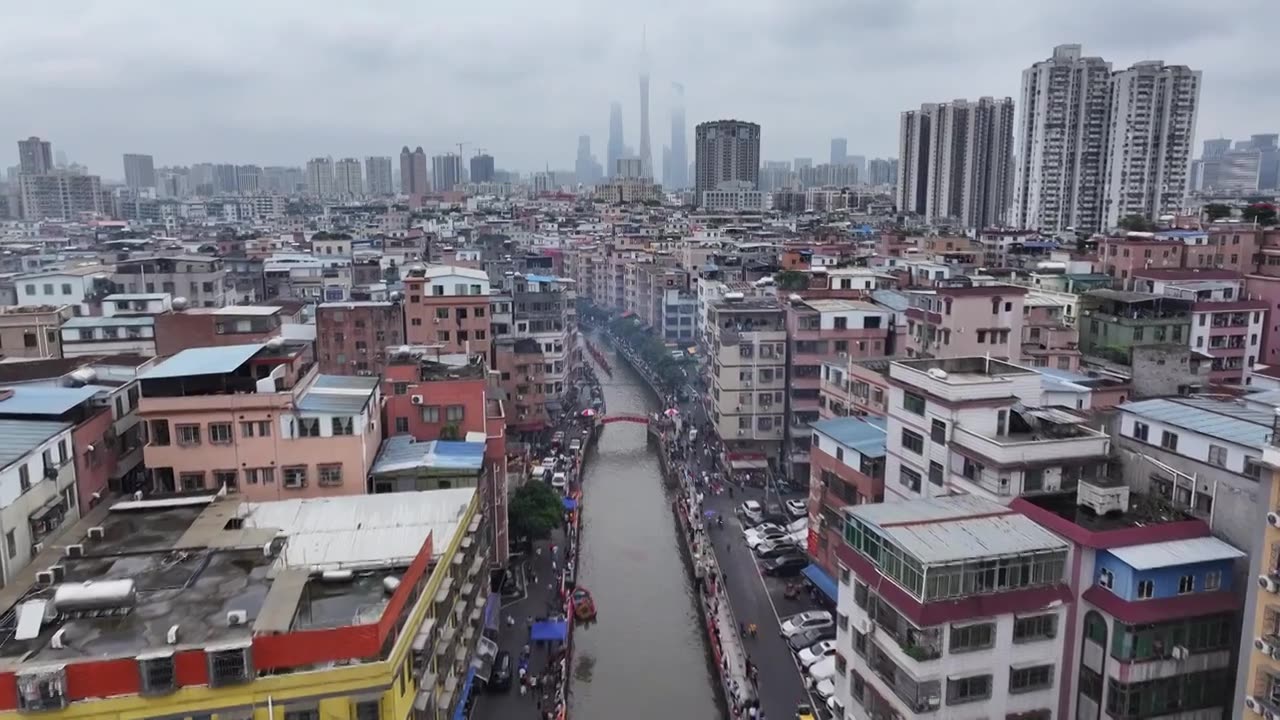 中国广东省广州市海珠区大塘招景视频素材