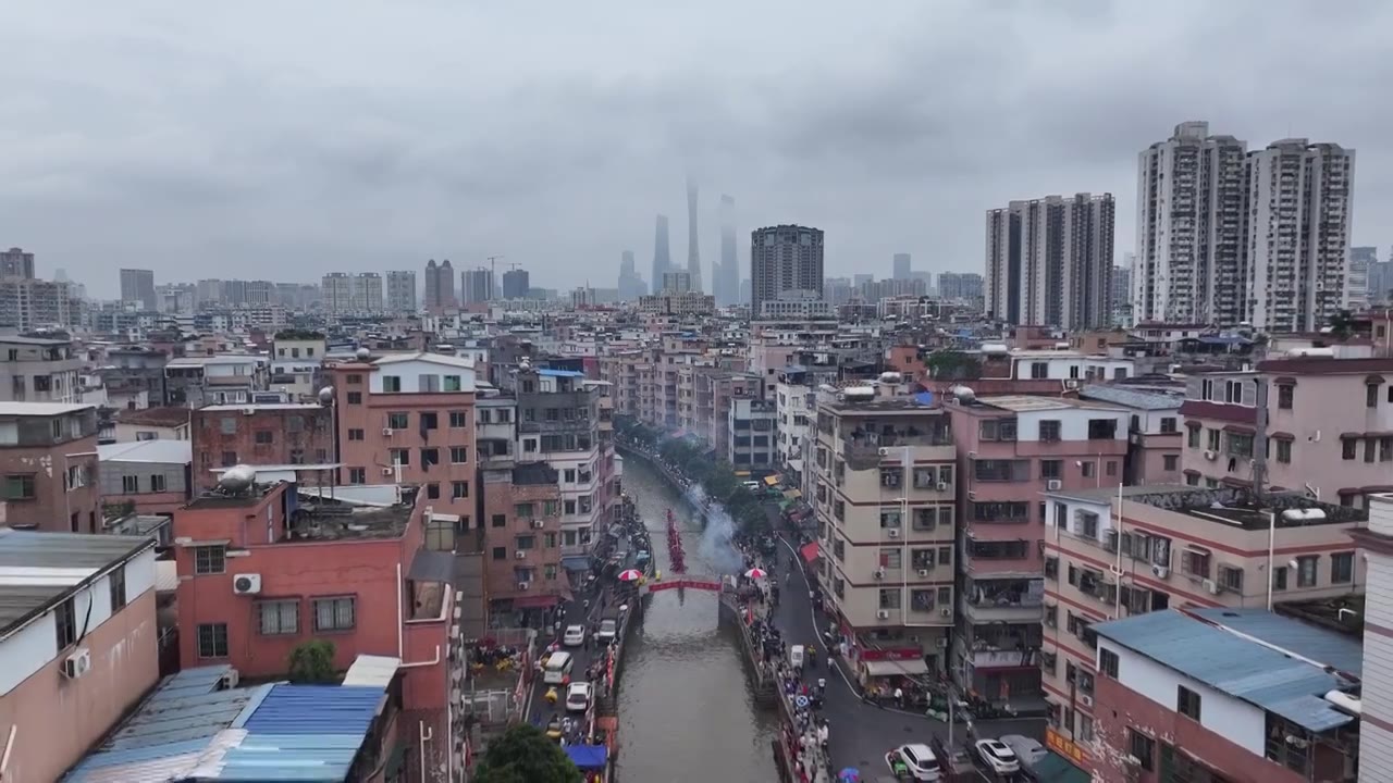 中国广东省广州市海珠区大塘招景视频素材