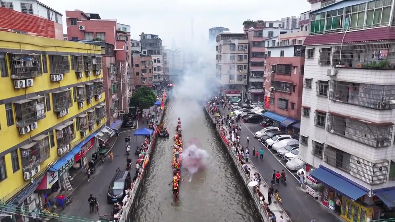 中国广东省广州市海珠区大塘招景视频素材