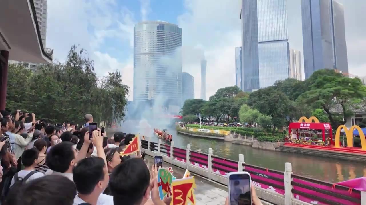 中国广东省广州市天河区猎德招景视频素材