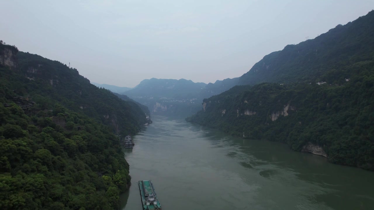 航拍湖北宜昌长江三峡自然风景视频素材