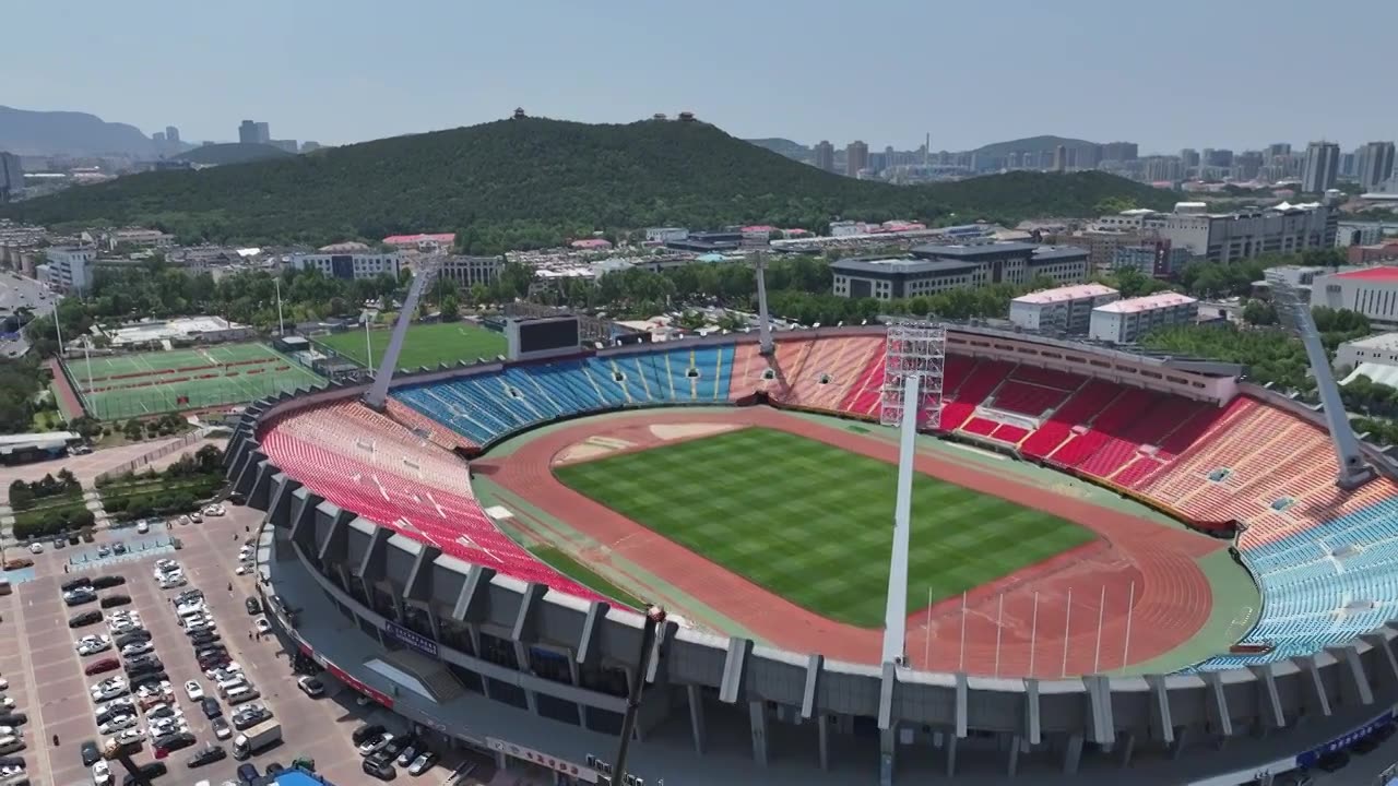 航拍夏季济南城市风光视频素材