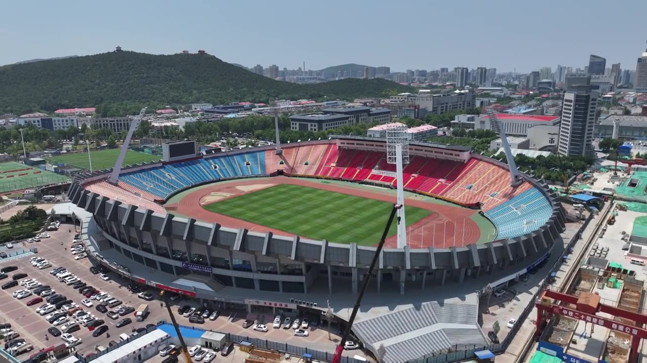 航拍夏季济南城市风光视频素材