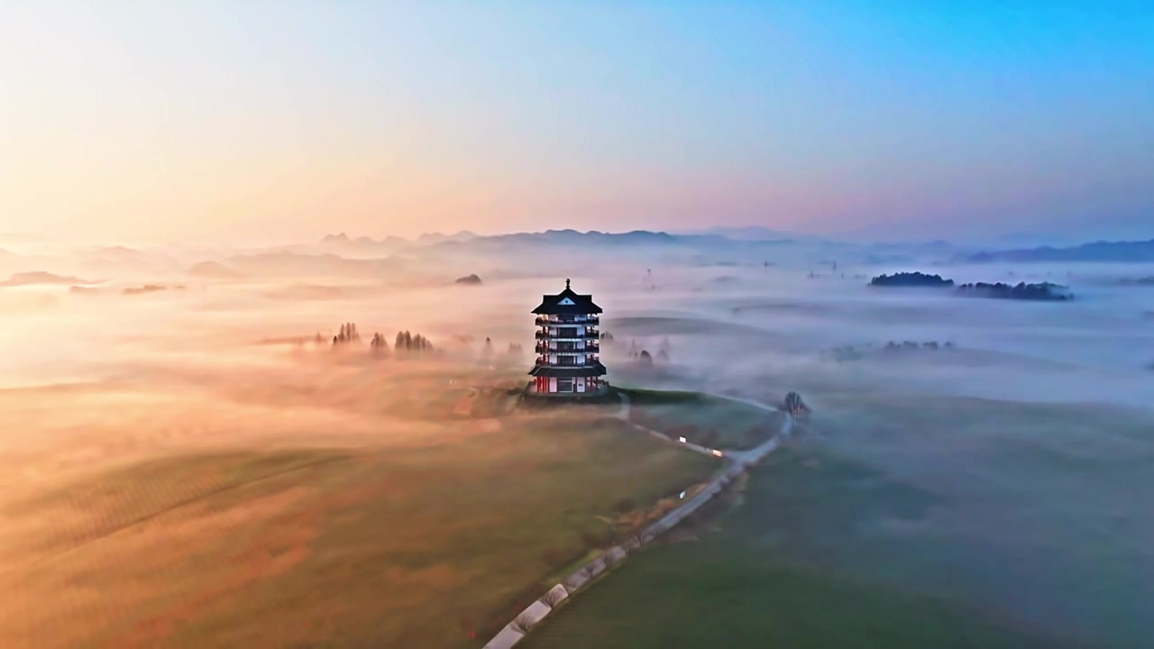 贵州遵义湄潭中国茶海视频素材