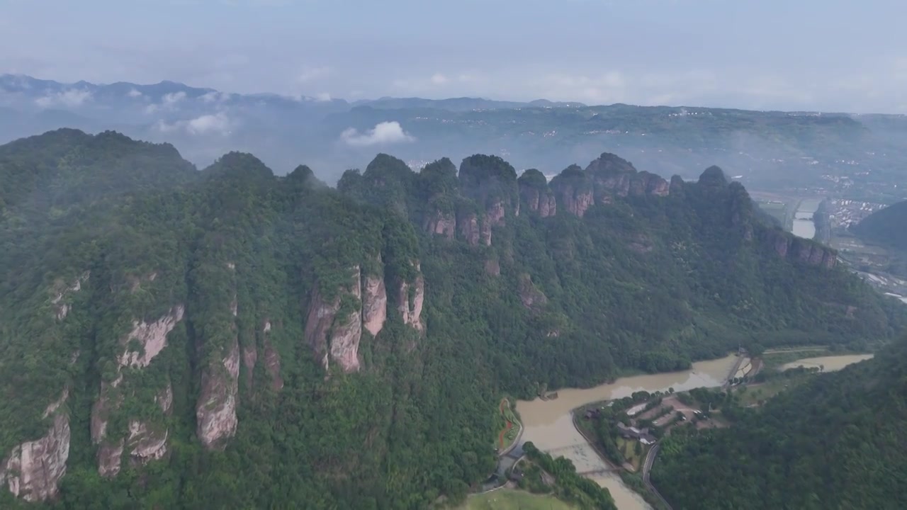 4k航拍-户外徒步胜地-浙江绍兴安山古道-十九峰视频下载