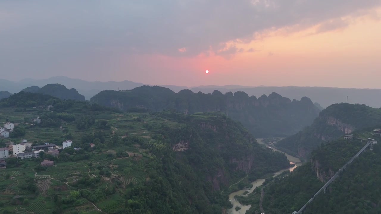 4k航拍-户外徒步胜地-浙江绍兴安山古道-十九峰视频下载