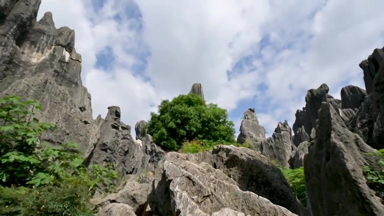 云南  石林风景区   世界自然遗产   世界地质公园   喀斯特地貌   自然景观视频素材