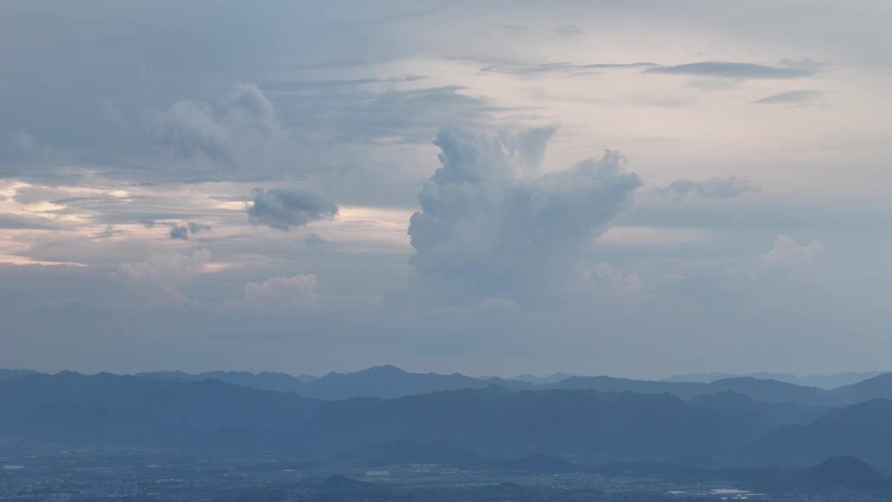 4k航拍-云海空镜背景-浙江台州天台山5A风景区视频素材