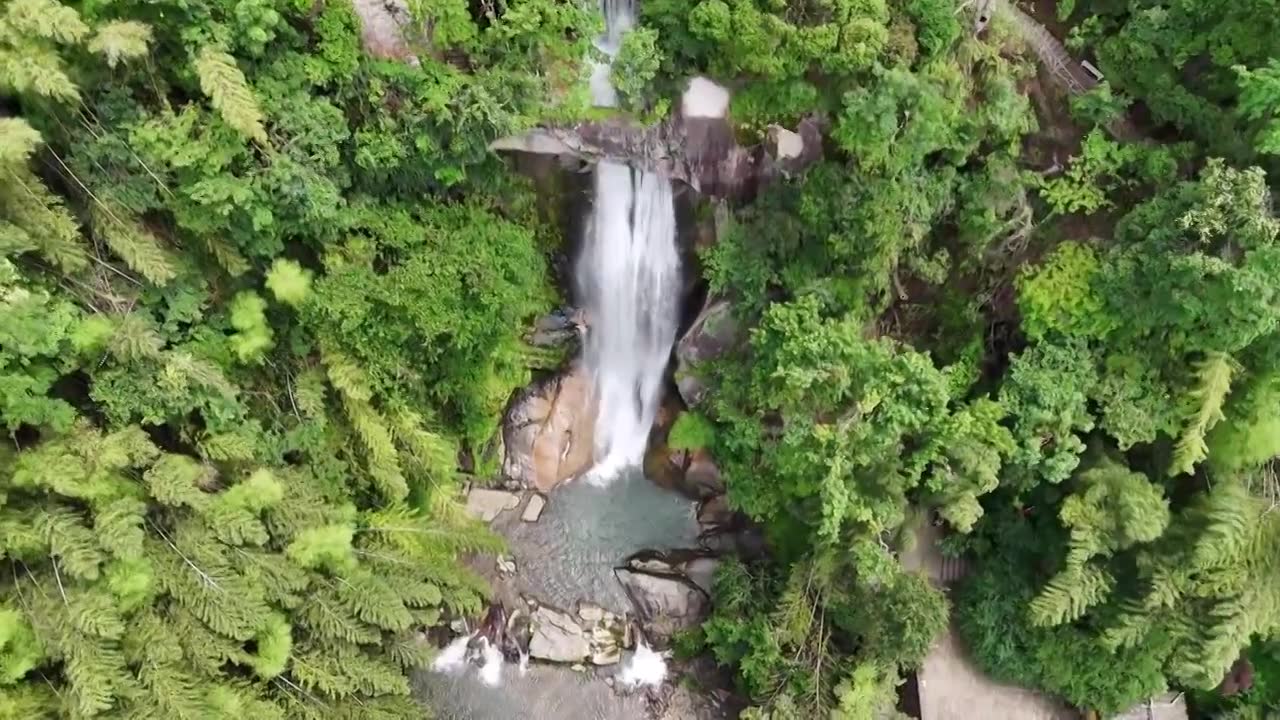 4k航拍-浙江台州天台山5A风景区-石梁飞瀑视频素材